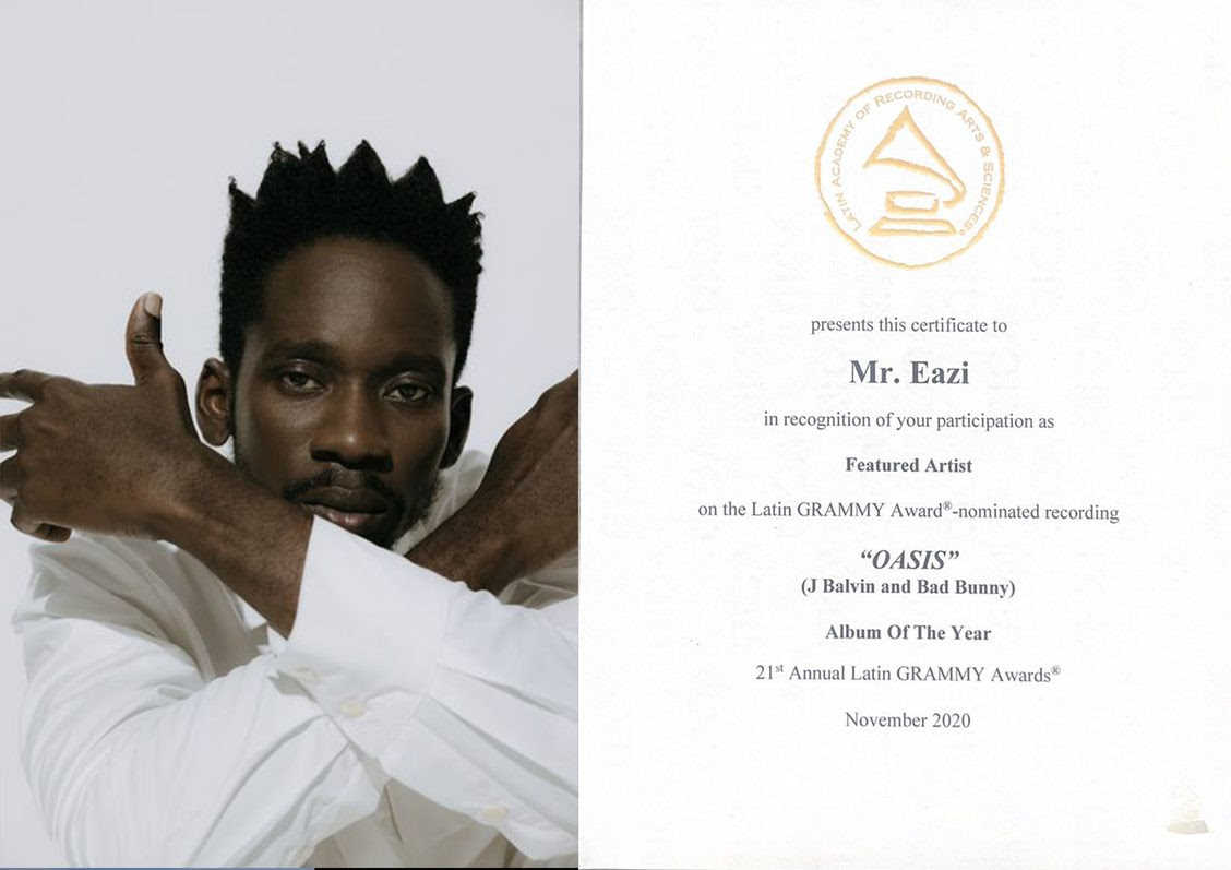 MR EAZI RECEIVES LATIN GRAMMYs FOR FEATURES ON J BALVIN & BAD BUNNY ALBUMS