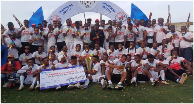 Rangers International Football Club of Enugu, have been crowned champions of the Nigerian Premier Football League 2023/2024 season.