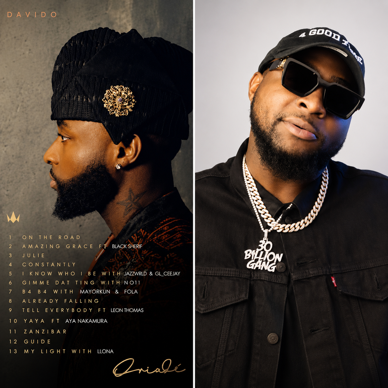 Davido Unveils Star-Studded ORIADÉ Tracklist, Features Black Sherif, Aya Nakamura, Mayorkun